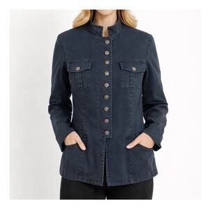 I.N.C. Sz Medium Structured Military Style Jacket Heavy Cotton Capsule Stretch